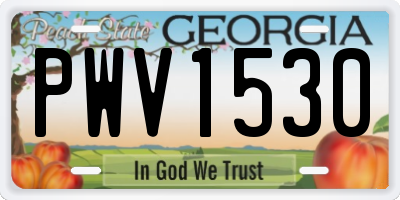 GA license plate PWV1530