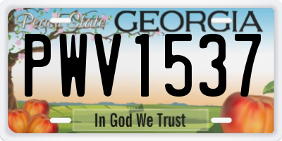 GA license plate PWV1537