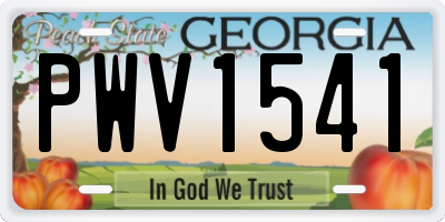 GA license plate PWV1541