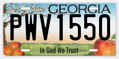 GA license plate PWV1550