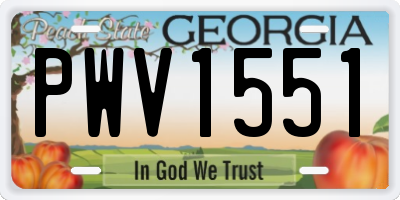 GA license plate PWV1551