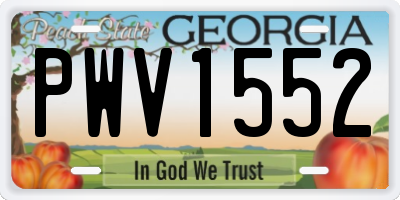 GA license plate PWV1552