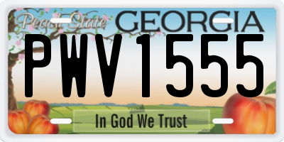 GA license plate PWV1555