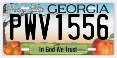 GA license plate PWV1556