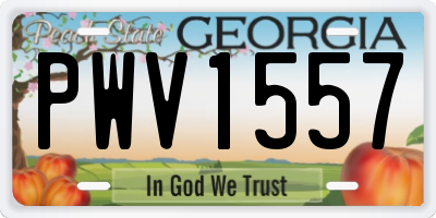 GA license plate PWV1557