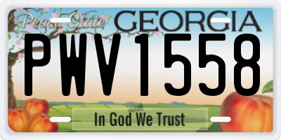 GA license plate PWV1558