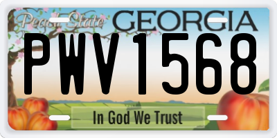 GA license plate PWV1568