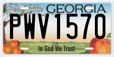 GA license plate PWV1570