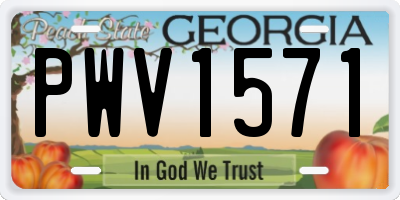 GA license plate PWV1571