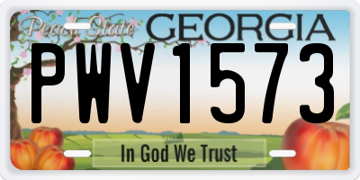 GA license plate PWV1573