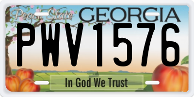 GA license plate PWV1576