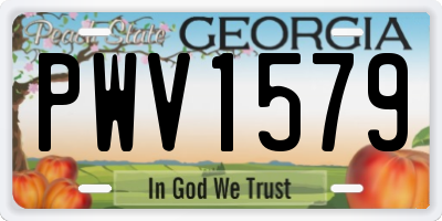 GA license plate PWV1579