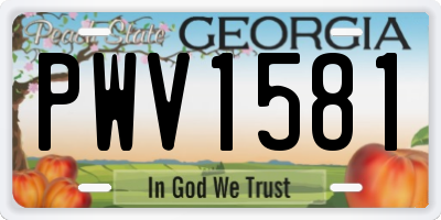 GA license plate PWV1581