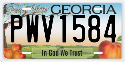 GA license plate PWV1584