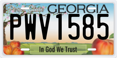 GA license plate PWV1585