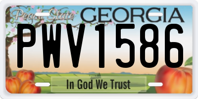 GA license plate PWV1586