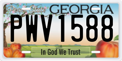 GA license plate PWV1588