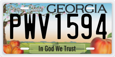 GA license plate PWV1594