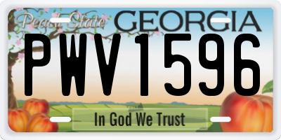 GA license plate PWV1596