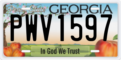 GA license plate PWV1597