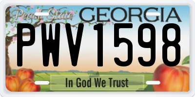 GA license plate PWV1598
