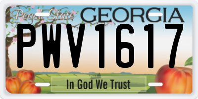 GA license plate PWV1617