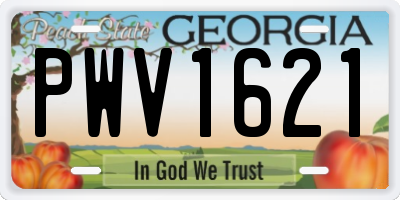 GA license plate PWV1621
