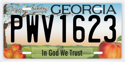 GA license plate PWV1623