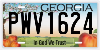 GA license plate PWV1624