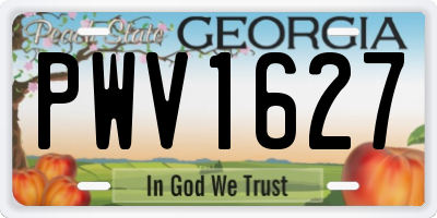 GA license plate PWV1627