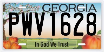 GA license plate PWV1628