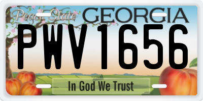 GA license plate PWV1656