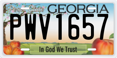 GA license plate PWV1657