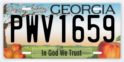 GA license plate PWV1659