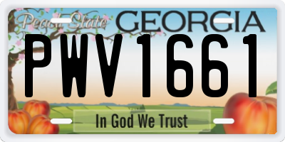 GA license plate PWV1661