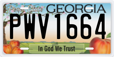 GA license plate PWV1664