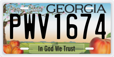 GA license plate PWV1674
