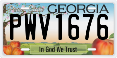 GA license plate PWV1676