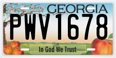 GA license plate PWV1678