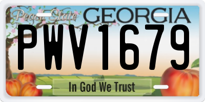 GA license plate PWV1679