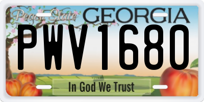GA license plate PWV1680