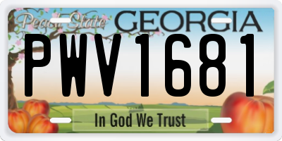 GA license plate PWV1681