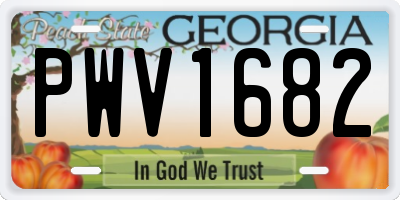 GA license plate PWV1682
