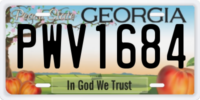 GA license plate PWV1684