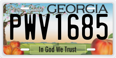 GA license plate PWV1685