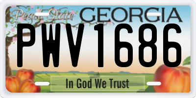 GA license plate PWV1686