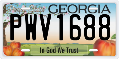 GA license plate PWV1688