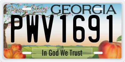 GA license plate PWV1691