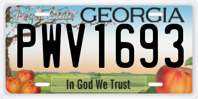 GA license plate PWV1693