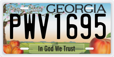 GA license plate PWV1695